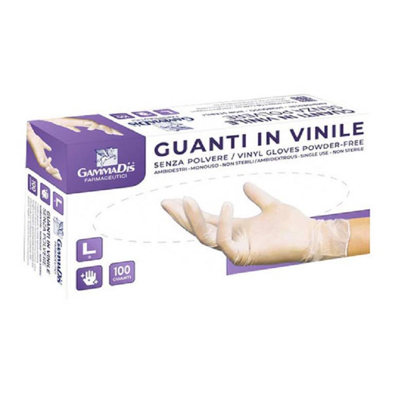 GUANTI VINILE S/POLV L 100PZ